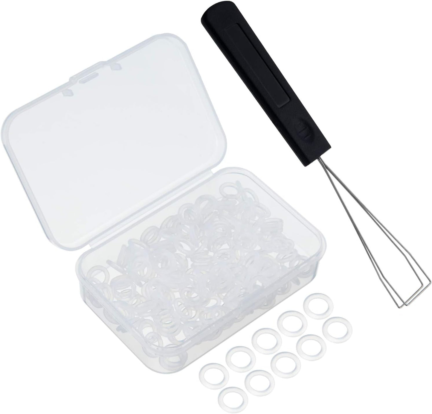 Keyboard Puller Keycap Removal Tool and 200 Pcs Rubber O-Ring Dampeners Plumbing Rubber O-Ring Seal for Switch and Mechanical Keyboard