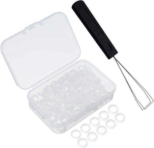 Keyboard Puller Keycap Removal Tool and 200 Pcs Rubber O-Ring Dampeners Plumbing Rubber O-Ring Seal for Switch and Mechanical Keyboard