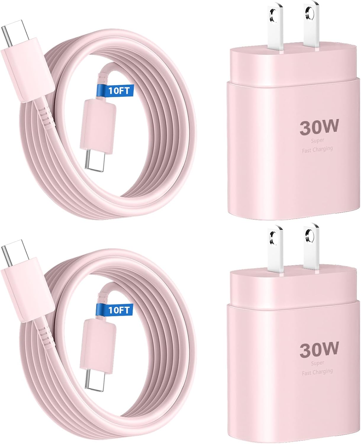 Phone 16 15 Charger 10FT USB C to C Fast Charging Cord,30w USB C Phone 16 15 Pro Max Fast Charger Block for Phone 16 15/16 15 Pro Max/16 15 Pro/15 Plus/Pro 12.9/11 inch,Samsung Galaxy S24 Ultra,Pink