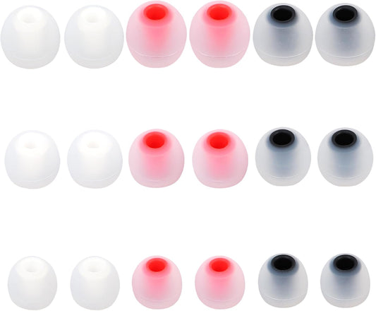 Replacement Earbud Tips Silicone Earbud Covers Fit Most in-Ear Earbuds(Inner Hole 3.8mm -5.1mm) Headphone Eartips Ear Bud Rubber Tips 9 Pairs S M L
