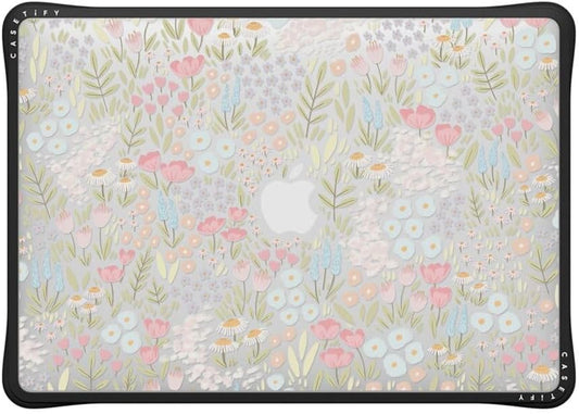 CASETiFY Impact MacBook Air 13" (M1/Intel) Case [Cushioned Impact Corners/Scratch-Resistant/Anti-Slip Grip] - Eleanor - Clear Black