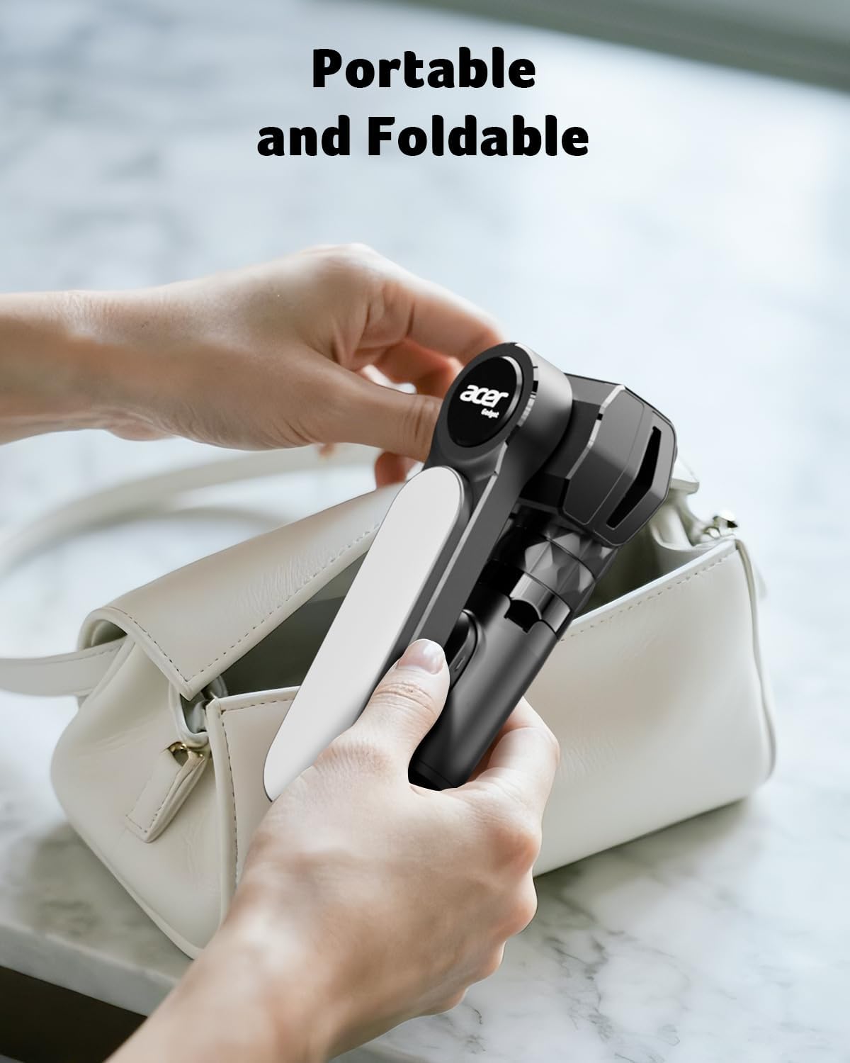 acer Gimbal Stabilizer 1-Axis for iPhone/Cell Phone/Smartphone/Android with Remote Control, Portable Phone Tripod Auto Balance Handheld Selfie Stick for Video Recording, Vlogging, Live Streaming