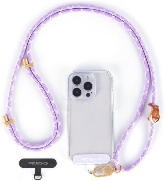 project-cb Cell Phone Lanyard 1,Phone Tether Tab 2,Phone Crossbody Strap,Lanyards for Around the Neck,Adjustable Phone Strap(Purple-G)