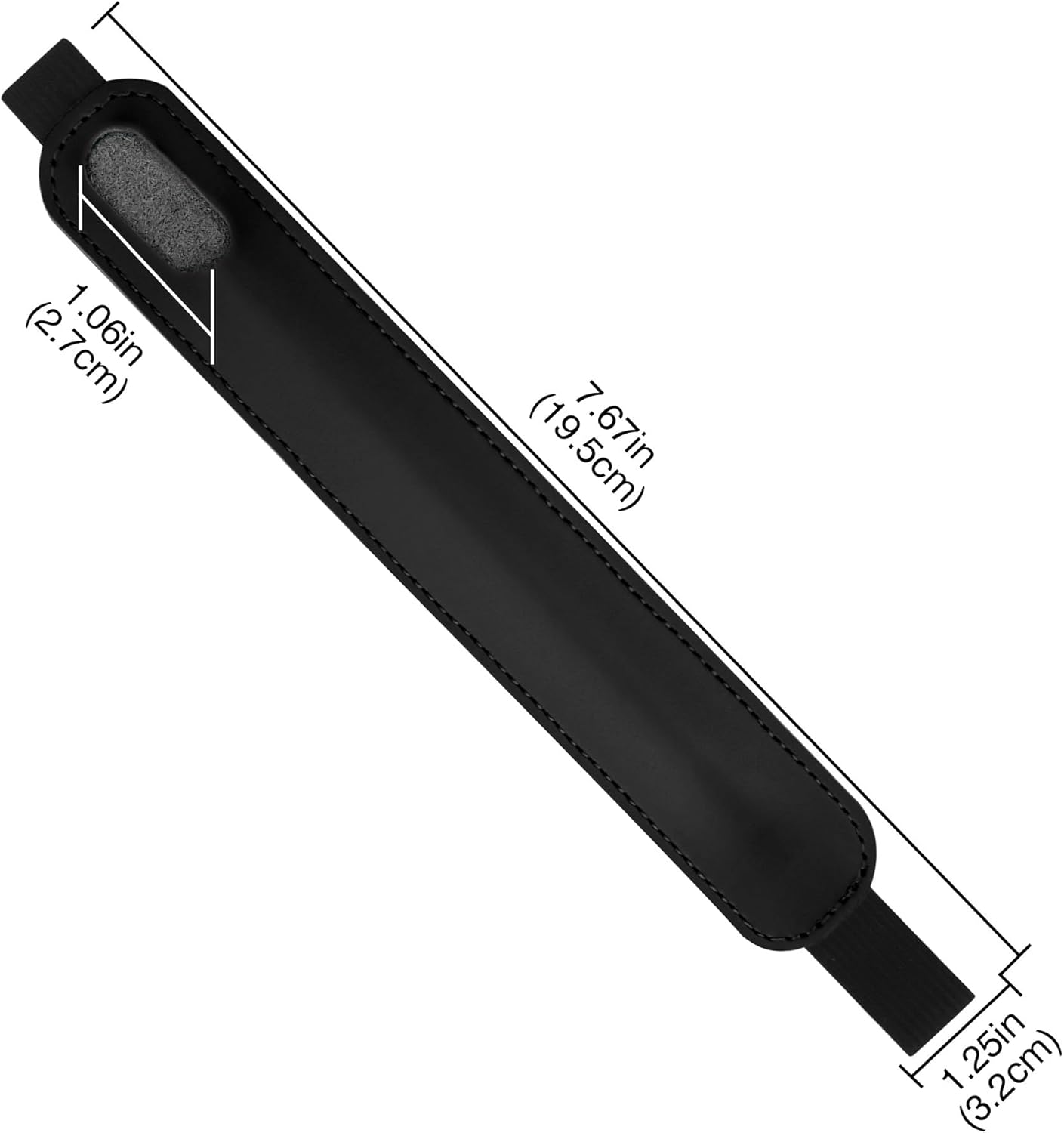 Vegan Leather Elastic Band Stylus Holder, Capacitive Pen Case for Tablets - Fits Most Capacitive Pens & Pencils(Black)