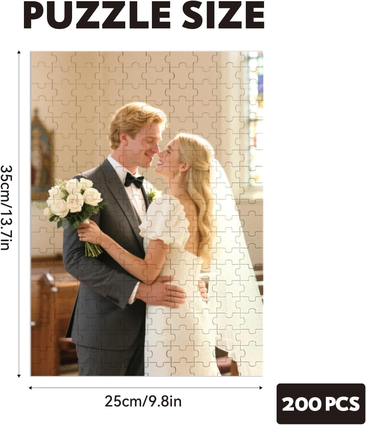 Custom Puzzle, Customize Puzzles from Photos with 120/200/300/500/1000 Pieces, Personalized Wooden Jigsaw Puzzle Gifts for Family, Adults, Christmas, Wedding, Pet