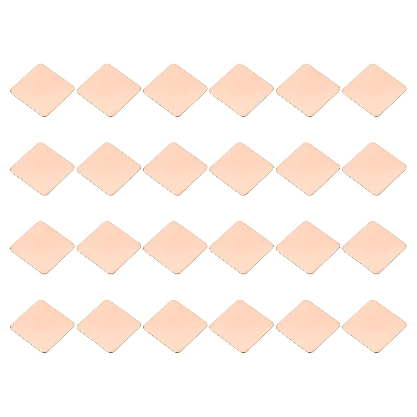 PATIKIL Copper Heatsink Pad Shims, 24 Pcs 20x20x0.5mm Copper Pad Shim IC Chipset GPU CPU Thermal Heatsink for Cooling Laptop Desktop Computer
