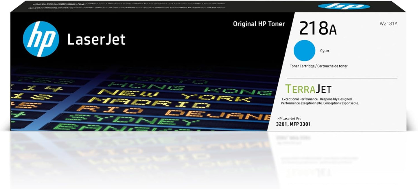 HP 218A Cyan Toner Cartridge | Works with Color Laserjet Pro 3201, MFP 3301 Series | W2181A