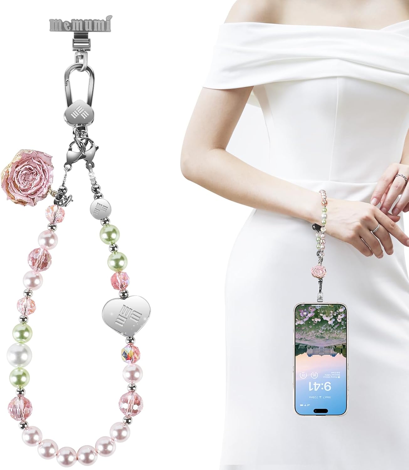 memumi Universal Phone Wrist Strap, Hand wristlet Strap for Women Anti-Theft Secure Lanyard for Smartphones Dried Flowers