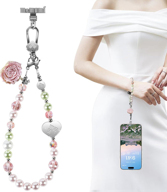 memumi Universal Phone Wrist Strap, Hand wristlet Strap for Women Anti-Theft Secure Lanyard for Smartphones Dried Flowers