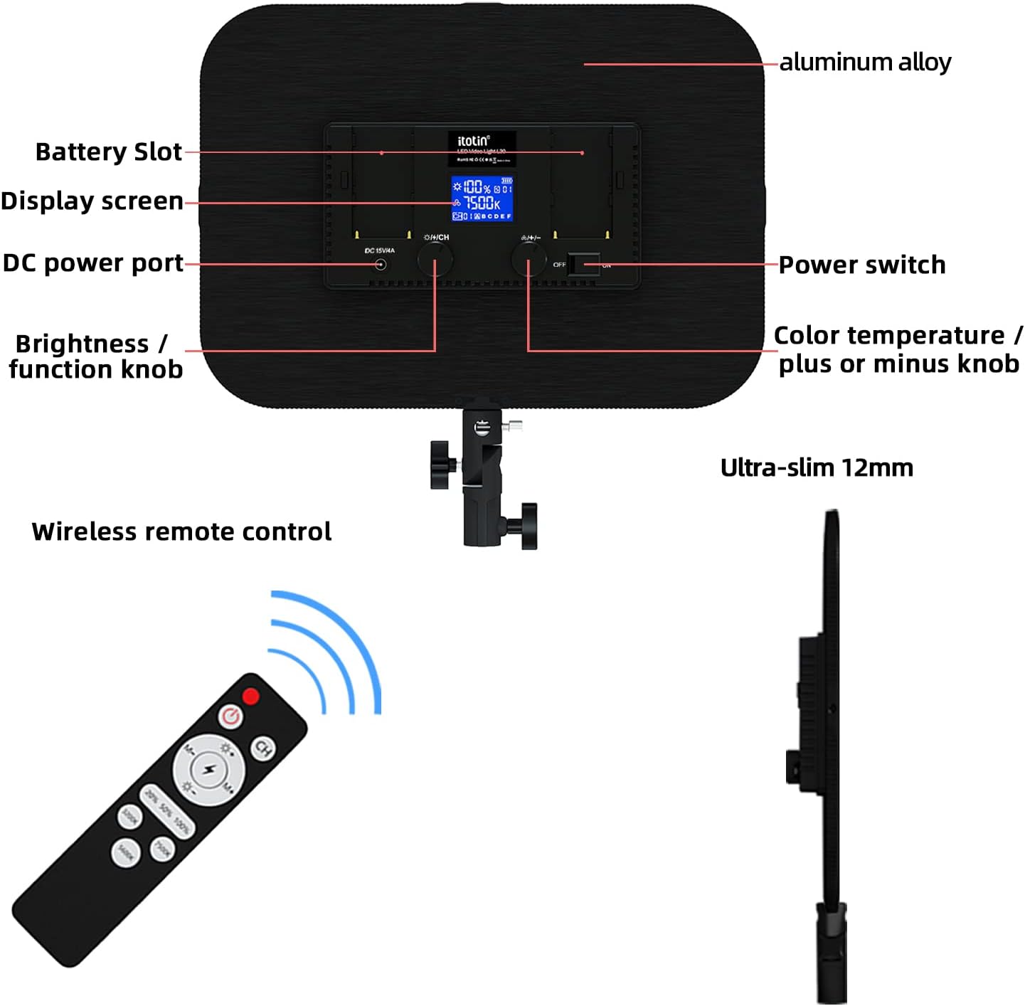 LED Video Light Panel Photography Lighting, 45W LED Studio Light for Phtography, Video Lighting Kit with 70.8" Tripod, Bi-Color 3200K–7500K, 8 Scene Lighting Effects (2 Pack)