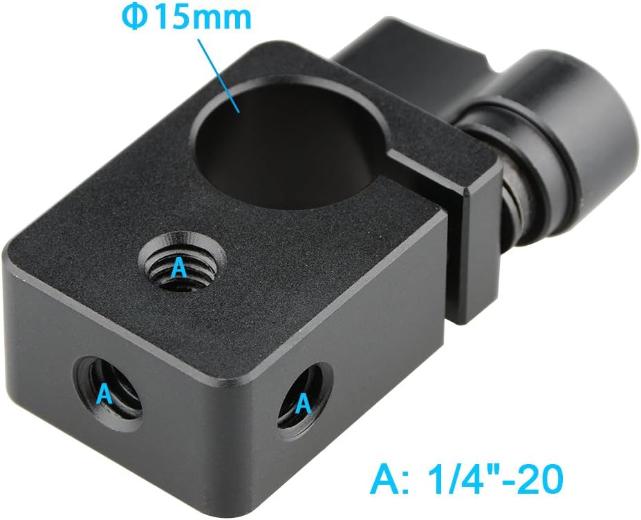 CAMVATE 15mm Single Rod Clamp for Camera DIY Accessories(Black) - 0874