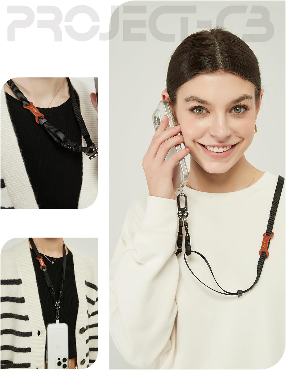 project-cb Cell Phone Strap 1,Phone Tether Tab 2,Phone Crossbody Strap,Lanyards for Around the Neck,Adjustable Phone Strap