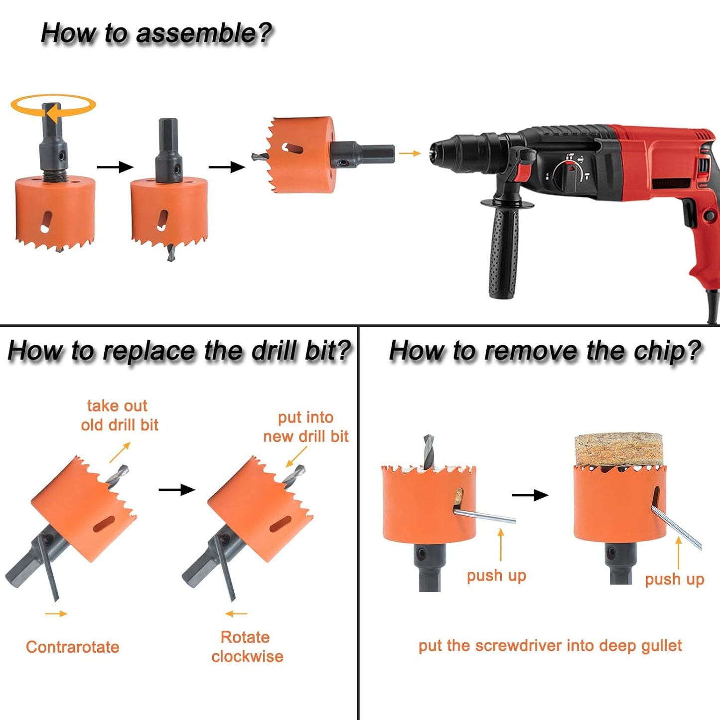 Desk Grommet 2-3/8 inch with Hole Saw, Desk Cord Hole Cover Grommet for Cables, 2 PCS, White