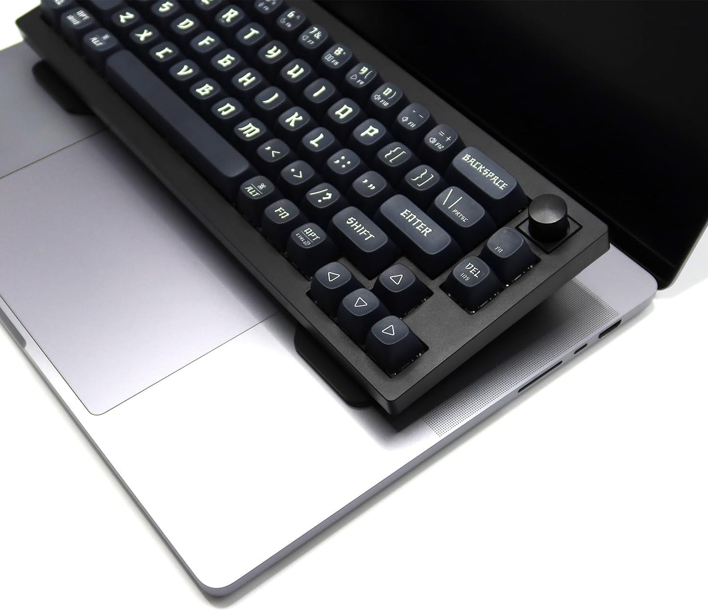 Kado Lift Riser Acrylic for External Keyboard, Frosted Surface Black, Office Gaming Laptop Keyboard Cover Mechanical 40%/60%/65%/70% Stand Holder Made for MacBook Air/Pro 13"/14"/15"/16"