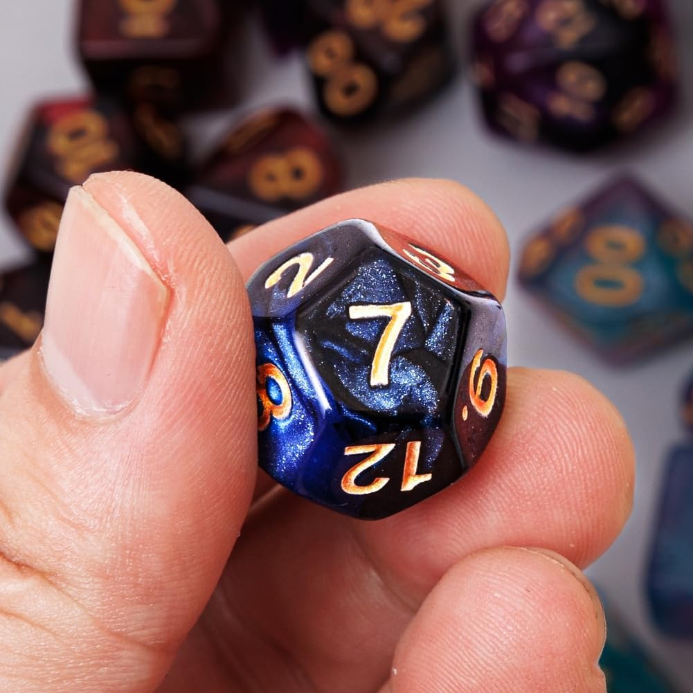 DND Dice Set 42 Pcs Polyhedral Dungeons and Dragons Rolling Dice for D&D RPG MTG Table Games Dice Bulk with Colorful Drawstring Bags and Dice Tray (Star-Tray)