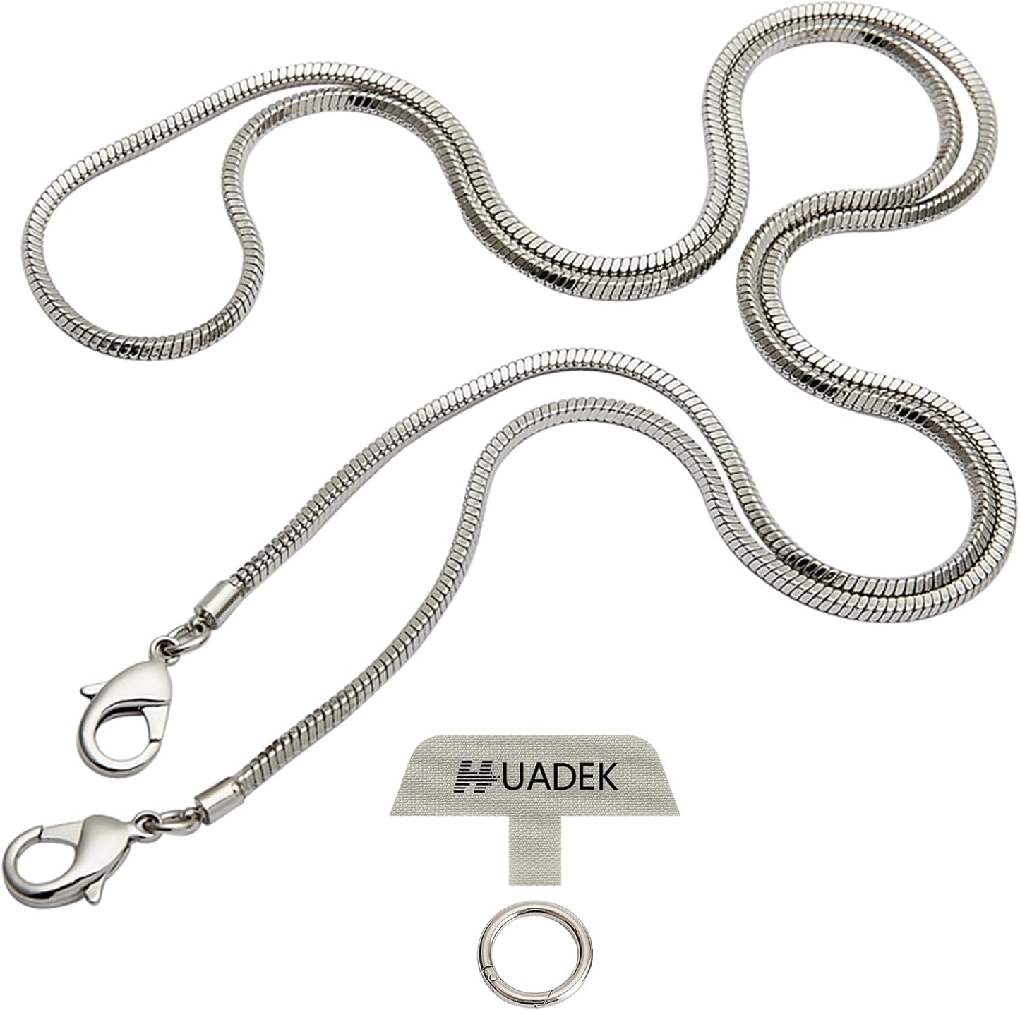 Snake Chain Phone Strap Universal phone lanyard phone strap connector (Snake-Chain（Silver color） F6)