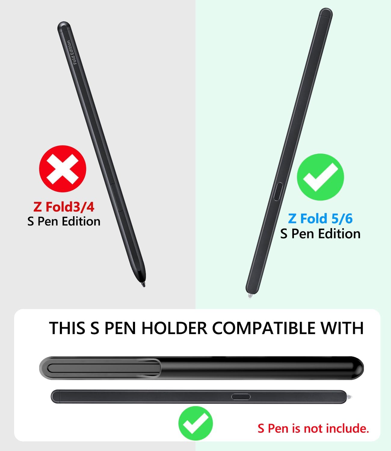 Vihibii for Samsung Galaxy Z Fold 6 Case with S Pen Holder & Card Holder & Slide Camera Cover & Screen Protector & Hinge Protection, Full Cover Shockproof Wallet Phone Case for Z Fold 6 5G, Rose Gold