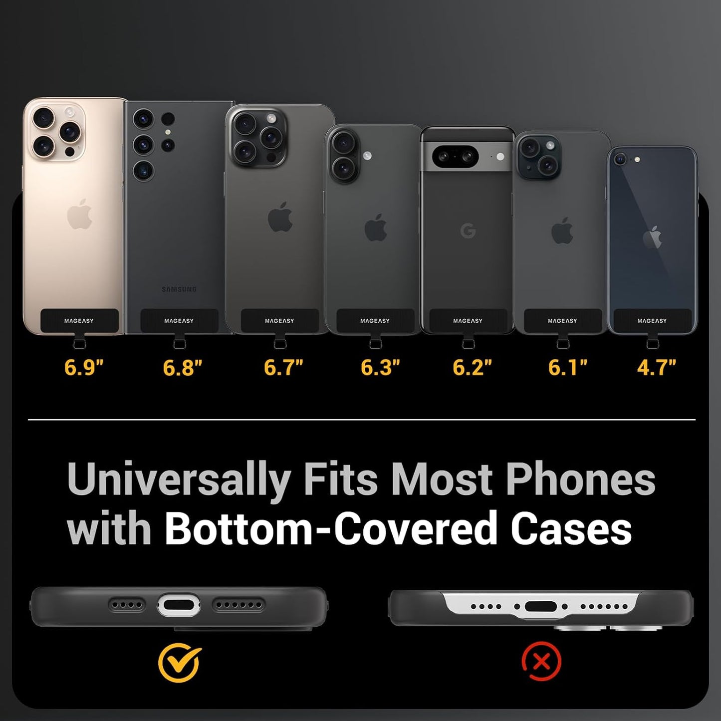 MAGEASY Universal Cell Phone Lanyard - Anti-Theft Rope Crossbody Phone Strap for iPhone 16 Pro Max & Most Smartphones, for Men & Women | 6mm Khaki