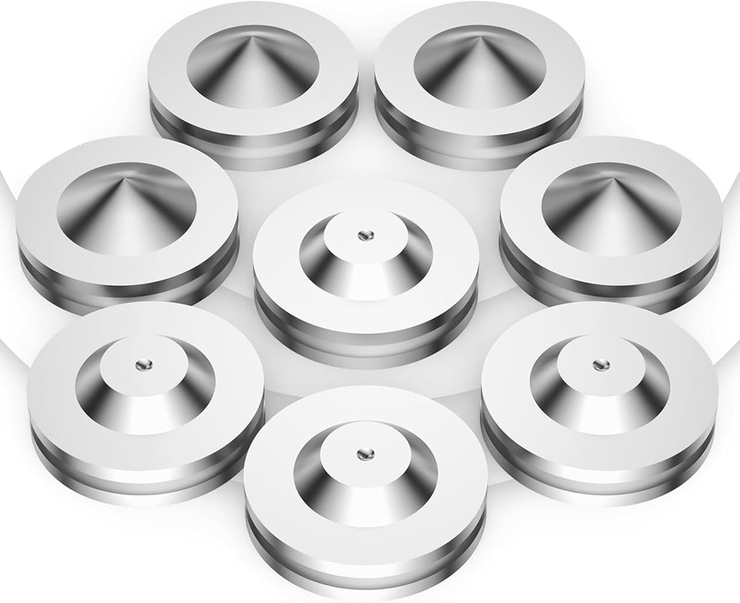 Audiocrast 4X HiFi Speaker Spikes, Isolation Stand Feet Pad, Stainless Steel Shock Absorber Vibration Dampener with Non-Slip Mats for Audio Speaker Subwoofer CD DVD Amplifier Turntable DAC