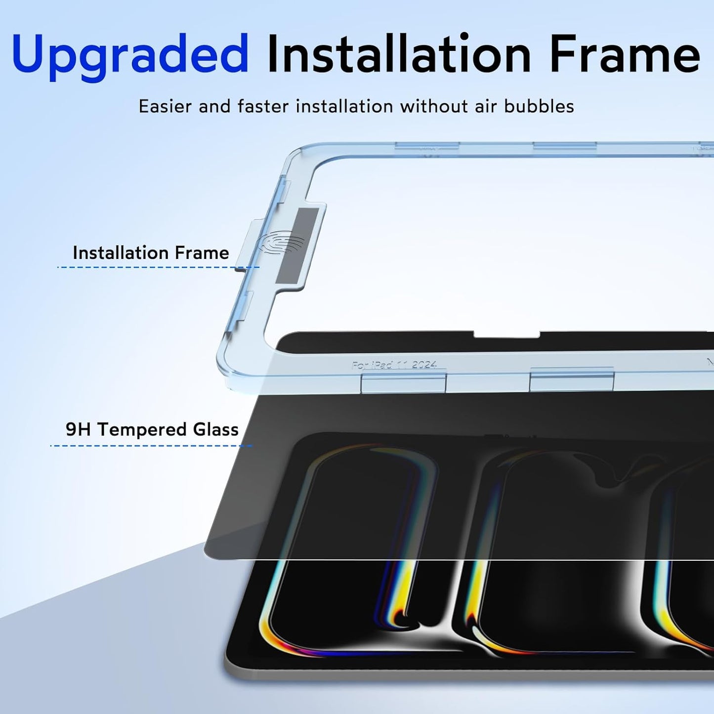 MOBDIK Privacy Screen Protector Compatible with iPad Pro 11 Inch M5 2025 / M4 2024, Anti Spy, 9H Tempered Glass, EZ Kit 1 Pack