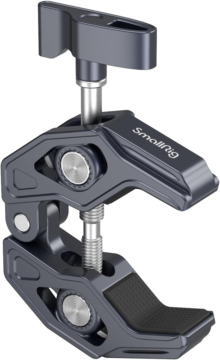 SMALLRIG Clamp, Camera Mount Clamp, Crab-Shaped Super Clamp with 1/4"-20, 3/8"-16 Threaded Holes, Payload 7.7lbs/3.5kg, for Most Photographic Accessories