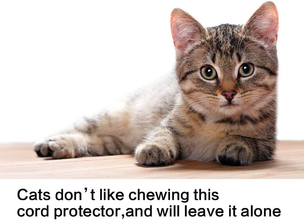 Alex Tech 25ft - 1/4 inch Cord Protector Wire Loom Tubing Cable Sleeve Split Sleeving for USB Cable Power Cord Audio Video Cable - Protect Cat from Chewing Cords - White