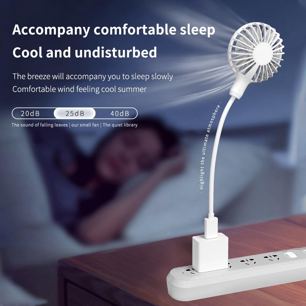 USB Fan, Mini Portable Fan for 360° Rotation, Small Personal Fan for Home Office, Desk Fan Compatible with All USB Outputs such as Laptop/Power Bank/Plug, Pocket Fan for Travel Commute(with switch)