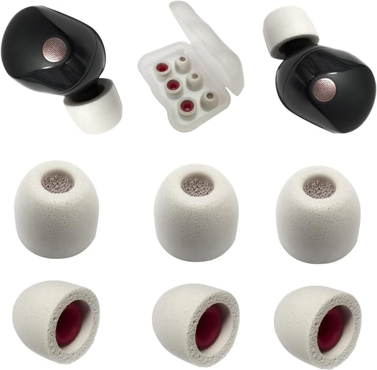 Memory Foam Earbuds Tips for Sony WF-1000XM5, 3 Pairs Extra Small, Gray