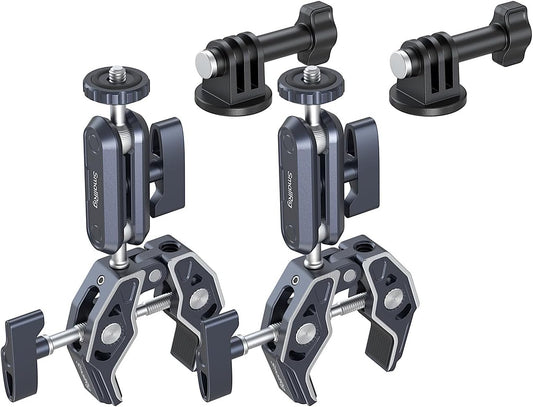 SMALLRIG Camera Mount Clamp 2-Pack, Ballhead Magic Arm with Adapter for GoPro, Camera Monitor Mount, Super Clamp for DSLR/Stabilizer - 5529