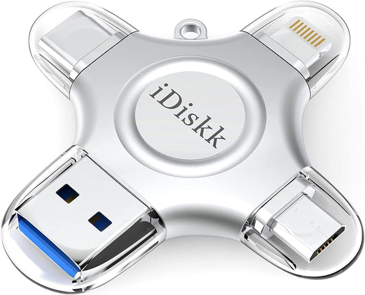 iDiskk App-le MFI Certified 512GB,Flash Drive for iPhone Photo Stick,for iPhone 15 and 16,Flash Drive for Photos and Videos,iPhone USB Storage,Photo Stick, for iPad Android Samsung (4 in 1)