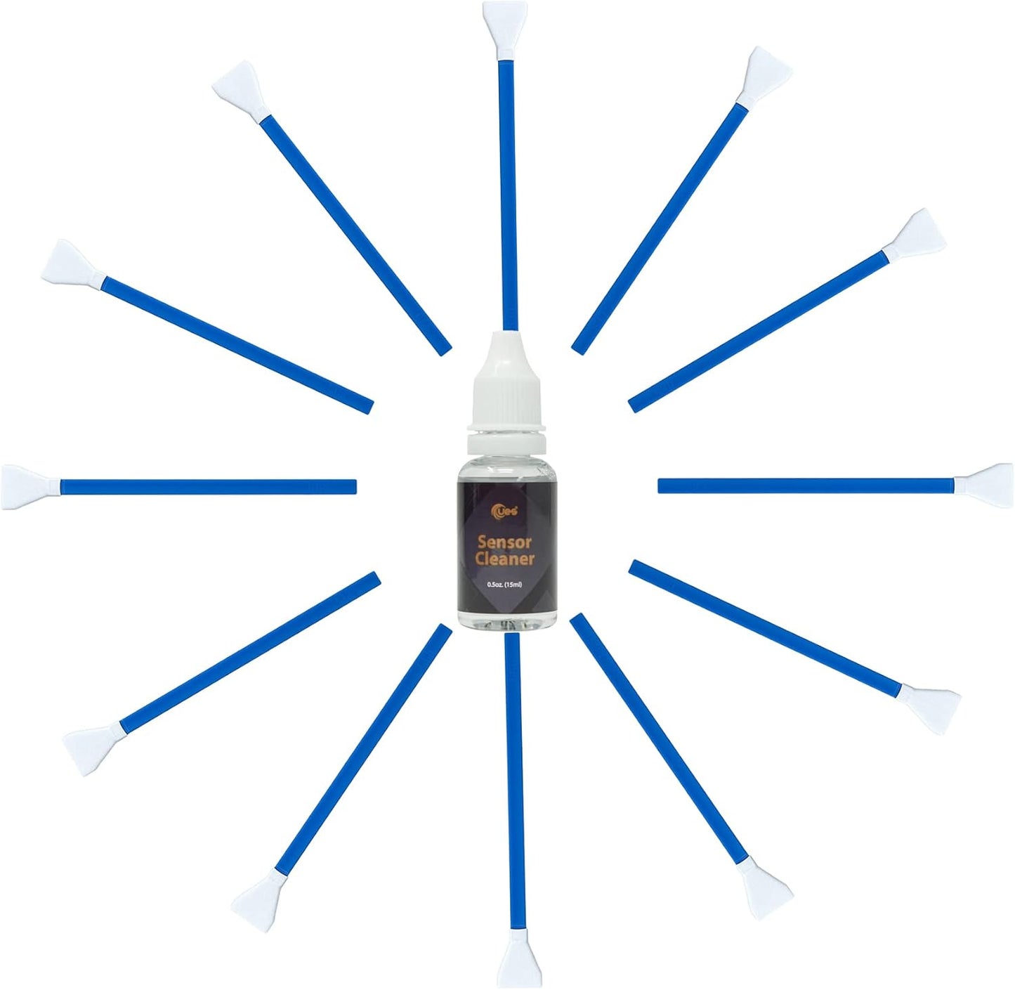 UES DDR16 APS-C Sensor Cleaning Kit for Reflex and Mirrorless Digital Camera Compatible with Sony, Nikon, Canon CCD CMOS Sensor Clean (12pcs x 16mm Swabs and 15ml Sensor Cleaner Solution)