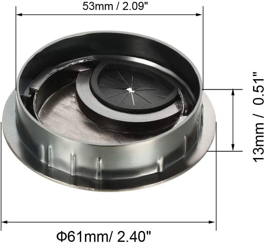 uxcell Cable Hole Cover, 2.1Inch/53mm Zinc Alloy Desk Wire Cord Cable Grommets Hole Cover for Office PC Desk Cable Cord Organizer, 4 Pcs Bronze Tone