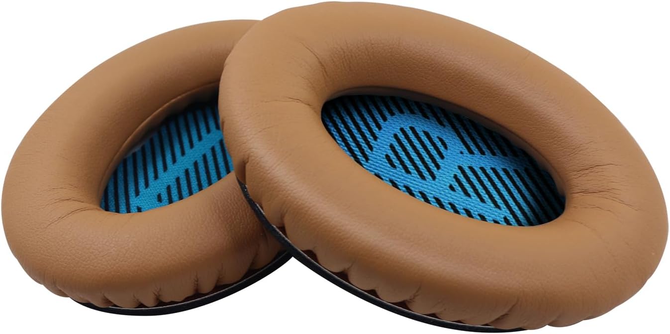 Replacement Ear Pads for Bose QuietComfort 15(qc15/QC15), Headphone Ear Covers, High Density Memory Cotton, Soft Leather, Adaptive Noise Isolation Headphones Pads Cushions-Khaki