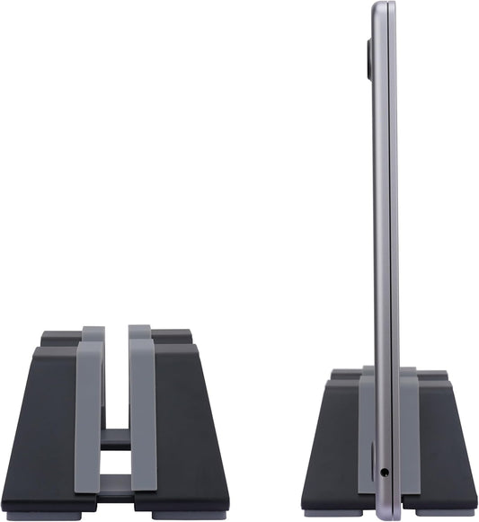 Adjustable Vertical Laptop Stand - Aluminum, Universal Fit for All Laptops (10-30mm Thickness) - Fashion Design, Adjustable Width, Anti-Slip & Scratch-Resistant, Patented Design