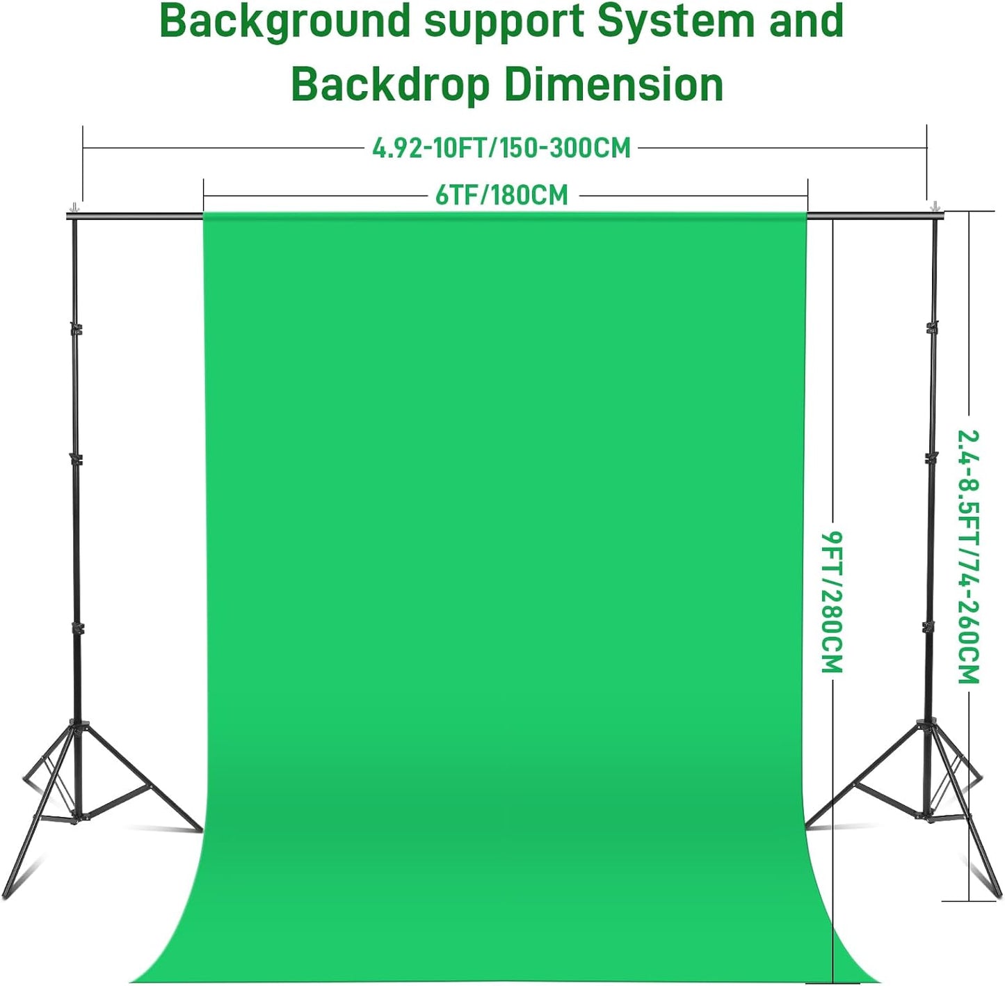 Photography Lighting kit with Backdrops, 8.5x10ft Backdrop Stands, Zyernar LED Bulbs Umbrella Softbox Continuous Lighting, Photo Studio Equipment for Video Shoot