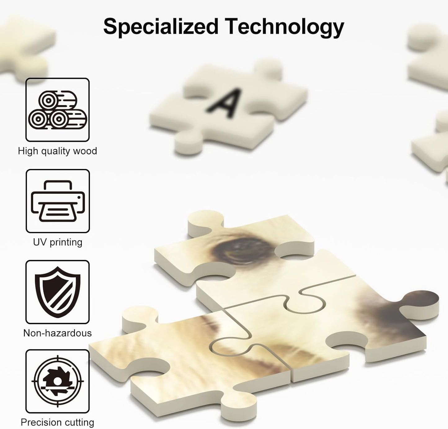 Custom 500 Piece Puzzle for Father's Day, Personalized Puzzle from Photos, Make a Puzzl e from a Photo, Wooden P-uzzle Jigsaw for Dad, Family, Wedding, Kids, Pet(15 * 20.5In Vertical)