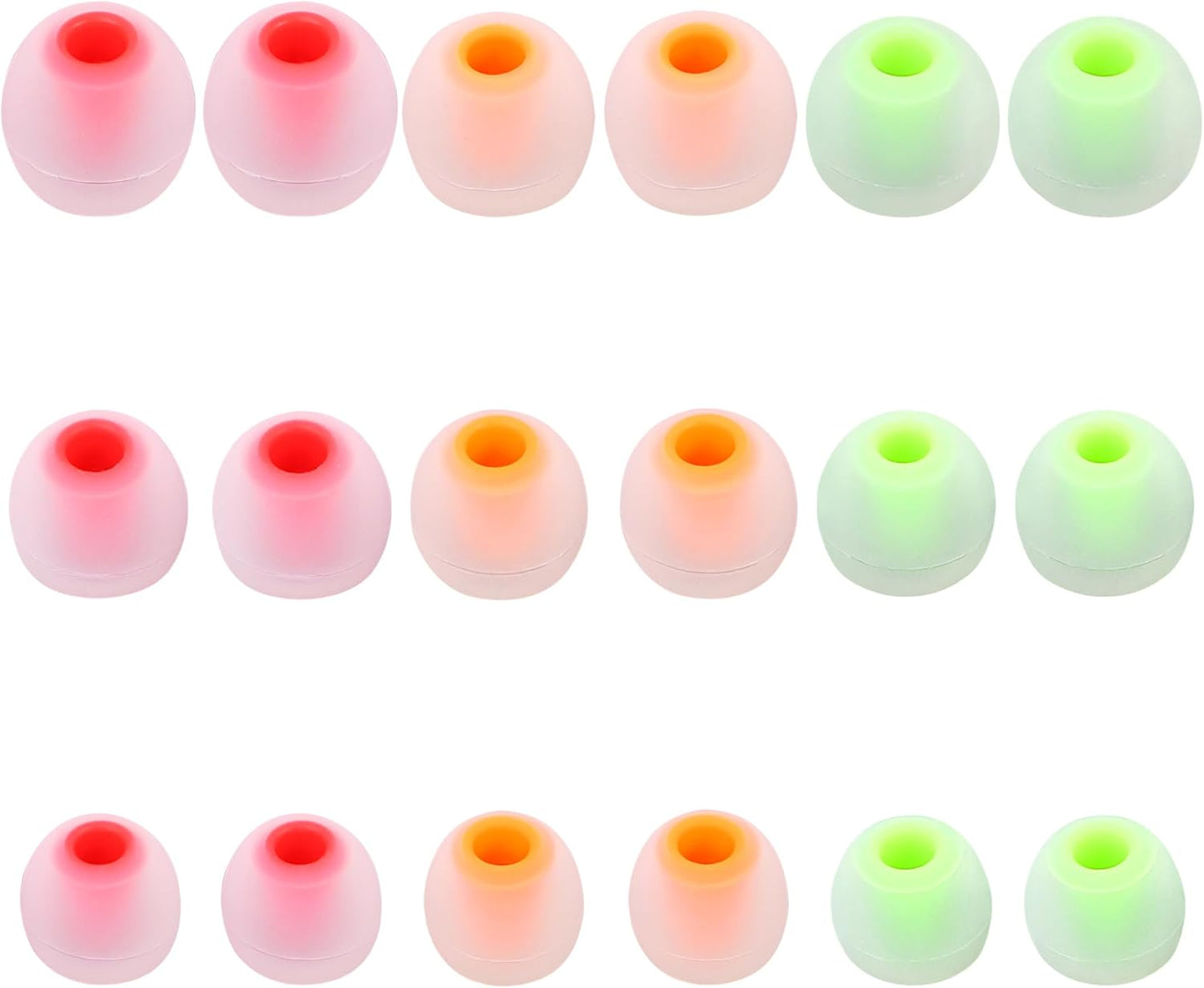 Silicone Earbud Tips Replacement - Fit Most In-Ear Earbuds (Inner Hole 3.8mm - 5.1mm) - 9 Pairs S M L