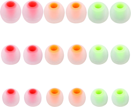 Silicone Earbud Tips Replacement - Fit Most In-Ear Earbuds (Inner Hole 3.8mm - 5.1mm) - 9 Pairs S M L