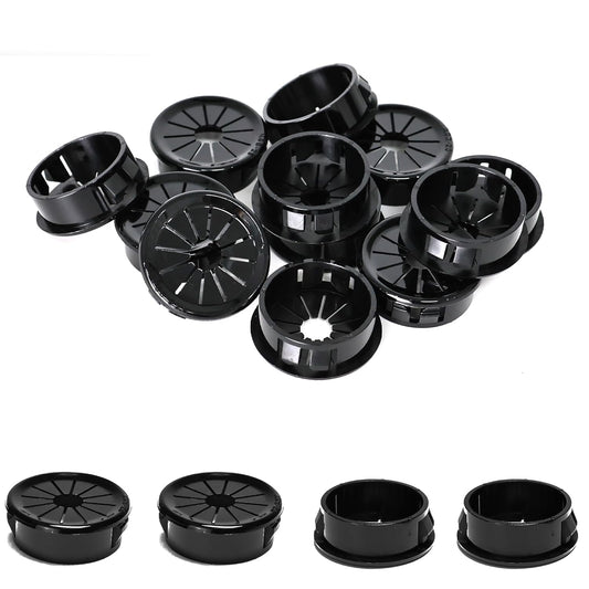 25 Pcs Cable Grommet, Snap Bushing 1-1/8" (28 mm) Mounting Diameter, Flexible Petal-Shaped Buckle Round Nylon Desk Grommet for Wires Through Countertop Cord Organizer and Protection, Black