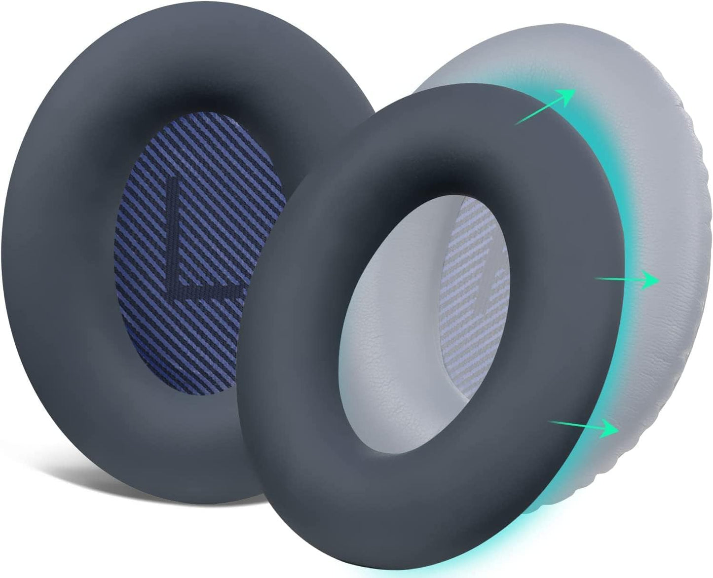 SOULWIT Silicone Ear Pads Cover Protector for Bose QuietComfort QC15 QC25 QC2 QC35 QC45/Ae2 Ae2i Ae2w/SoundTrue & SoundLink AE Headphones Cushions, Sweatproof, Easily Washable - Blue