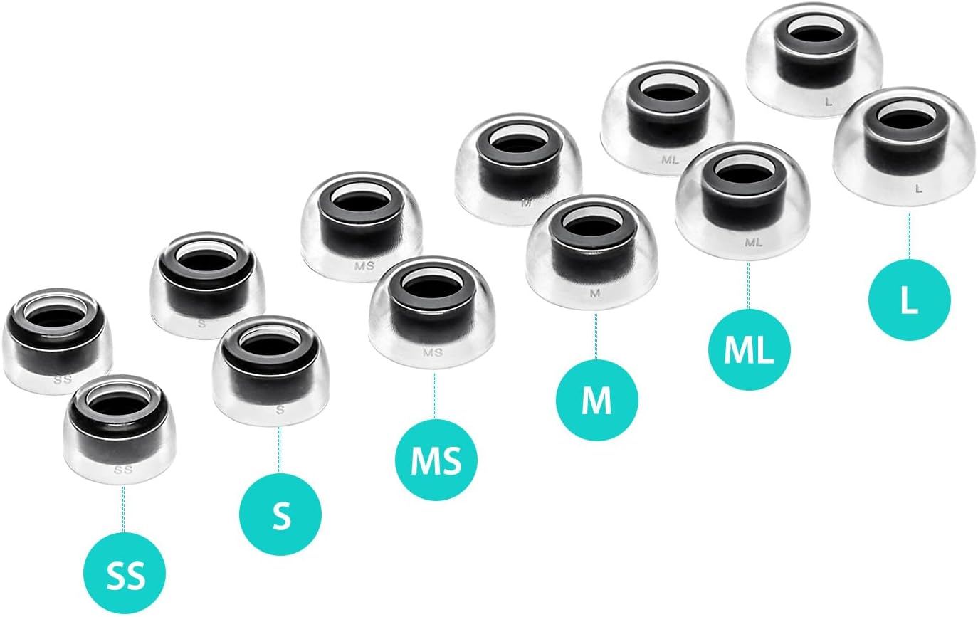 AZLA SednaEarfit Crystal for Bose Earbuds 2 Pair - Bose Earbuds Replacement Tips - Compatible with Quietcomfort Ultra Earbuds, QC Earbuds II (SS)