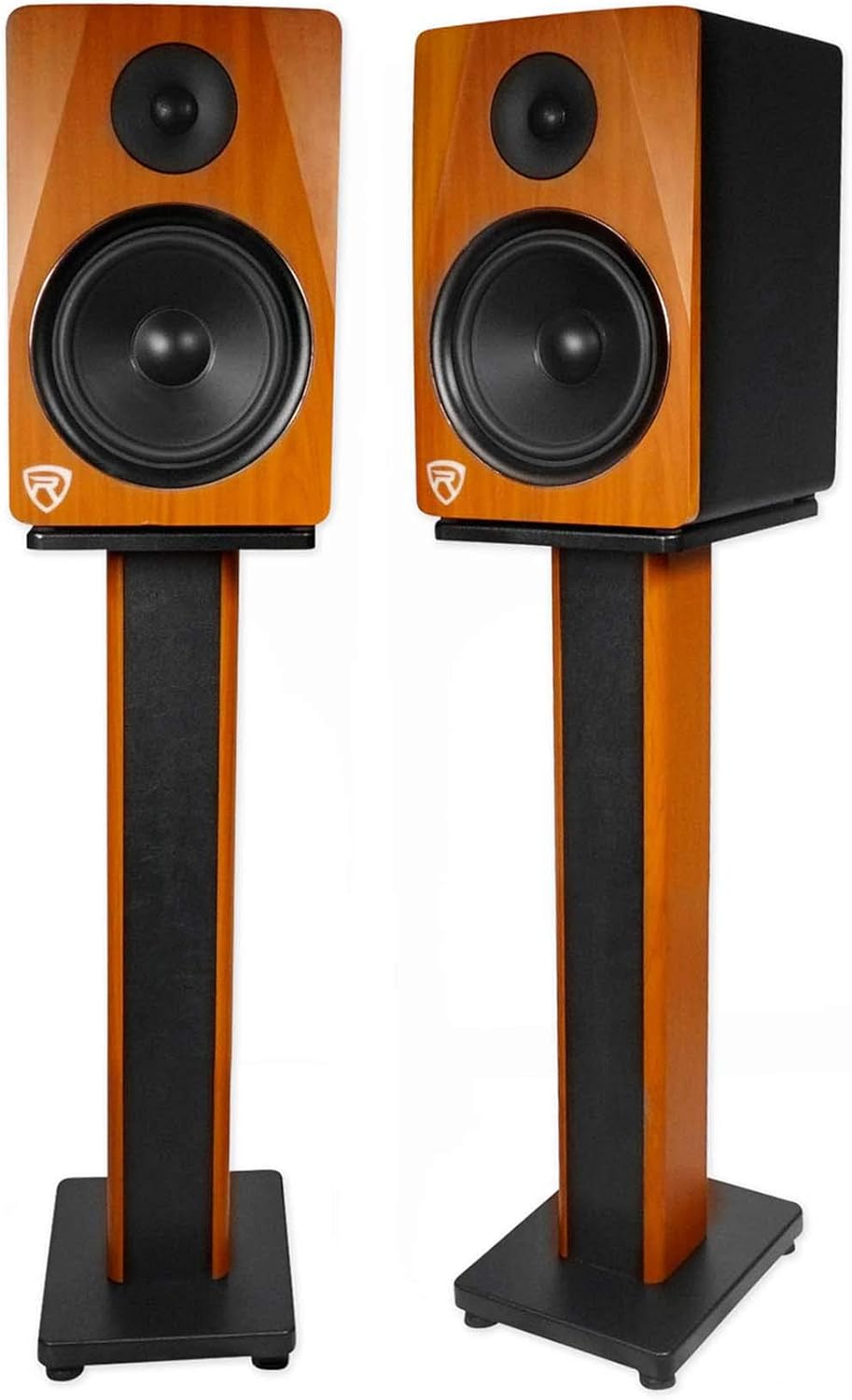 Rockville 28" 2-Tone Bookshelf Speaker Stands Surround Sound Home Theater (RHT28C)