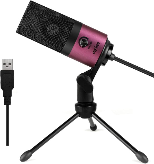 FIFINE USB Podcast Condenser Microphone Recording On Laptop, No Need Sound Card Interface and Phantom Power-K669