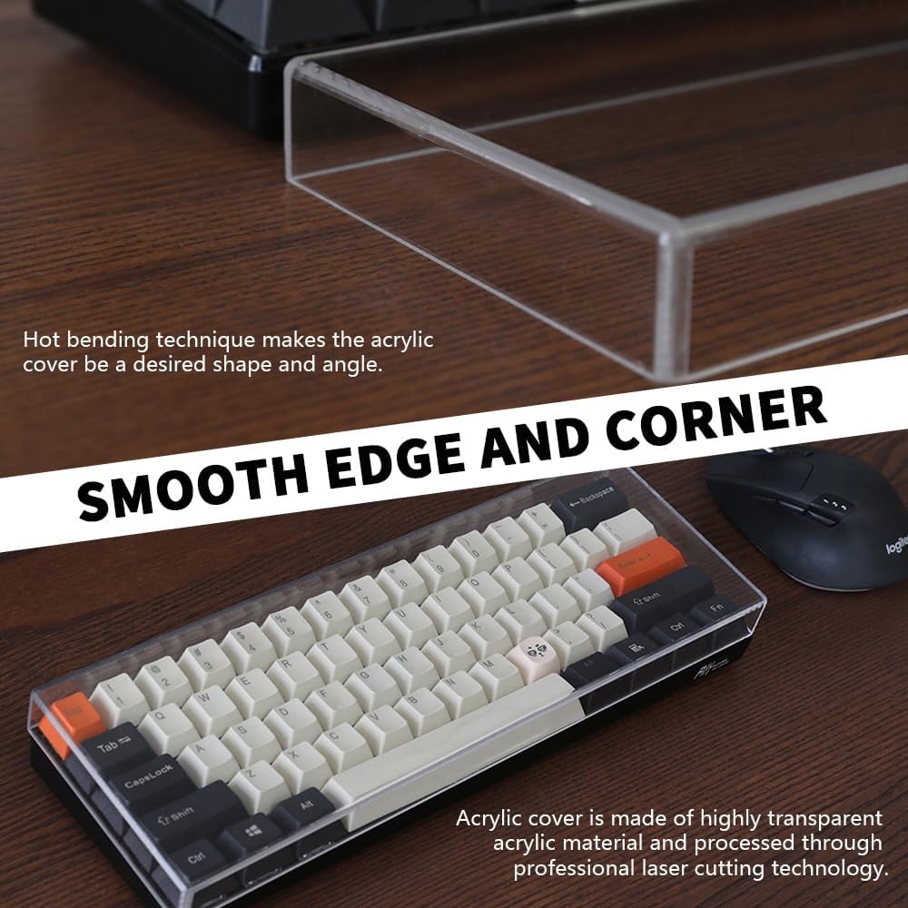 Acrylic Keyboard Dust Cover,84 Keys Transparent Mechanical Keyboard Protective Cover,Compatible with Computer Gaming Keyboards (12.2''x4.92''x0.87'')