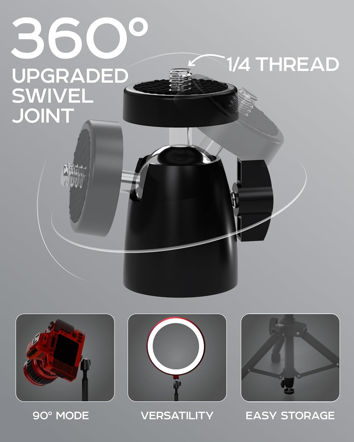 Projector Tripod Stand, Height Adjustable 27" to 62" & Floor Projector Stand, Portable Laptop Stand, Camera & Light & Ball-Joint – Well-Made, Easy-to-Adjust, DJ Rack & Music or Movie stand