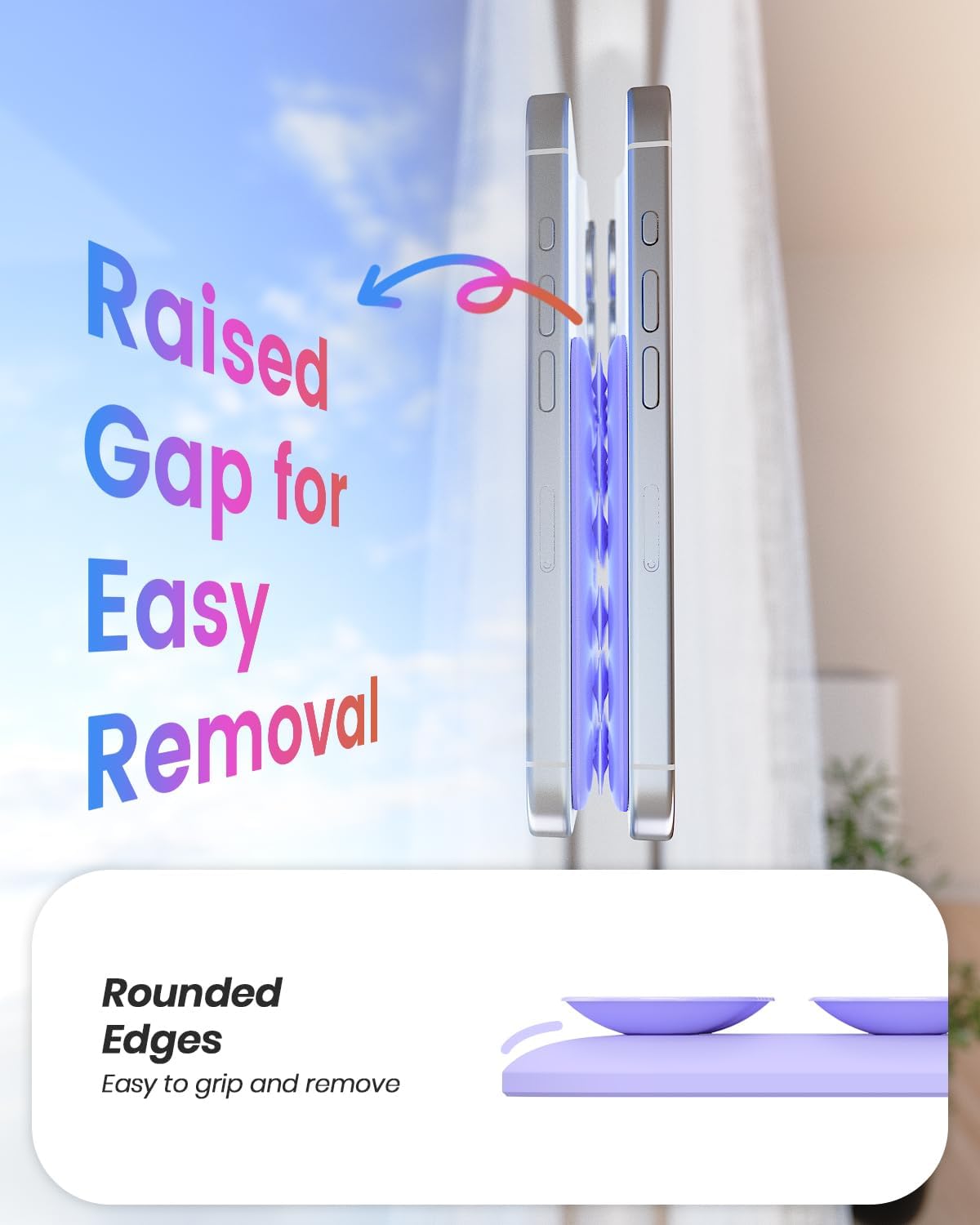 Klearlook Magnetic Suction Phone Mount for MagSafe Case, Removable Sticky Phone Grip Holder for Hands-Free Makeup/Selfie/Live Streaming/Vlog for TikTok & Instagram Influencer/Creator, Lavender