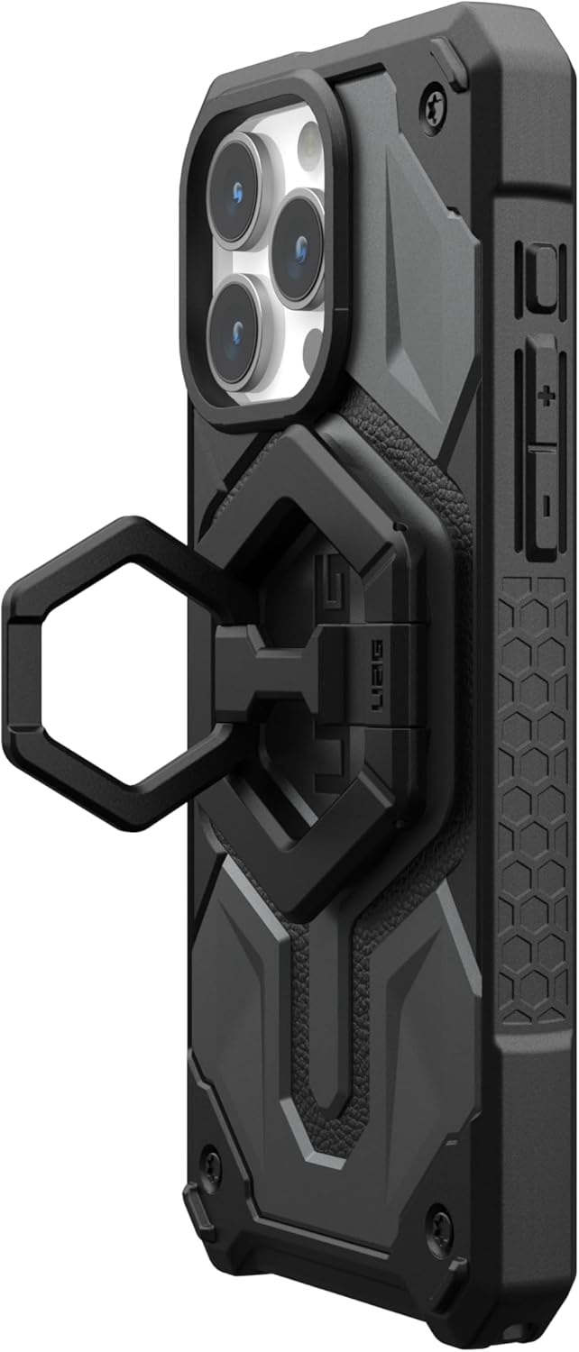 URBAN ARMOR GEAR UAG Magnetic Phone Ring Stand Compatible with MagSafe Magnet, Removable Metal Finger Ring Grip & 360 Rotation Adjustable Kickstand for iPhone 16/15, Galaxy S25, S24, Black/Black