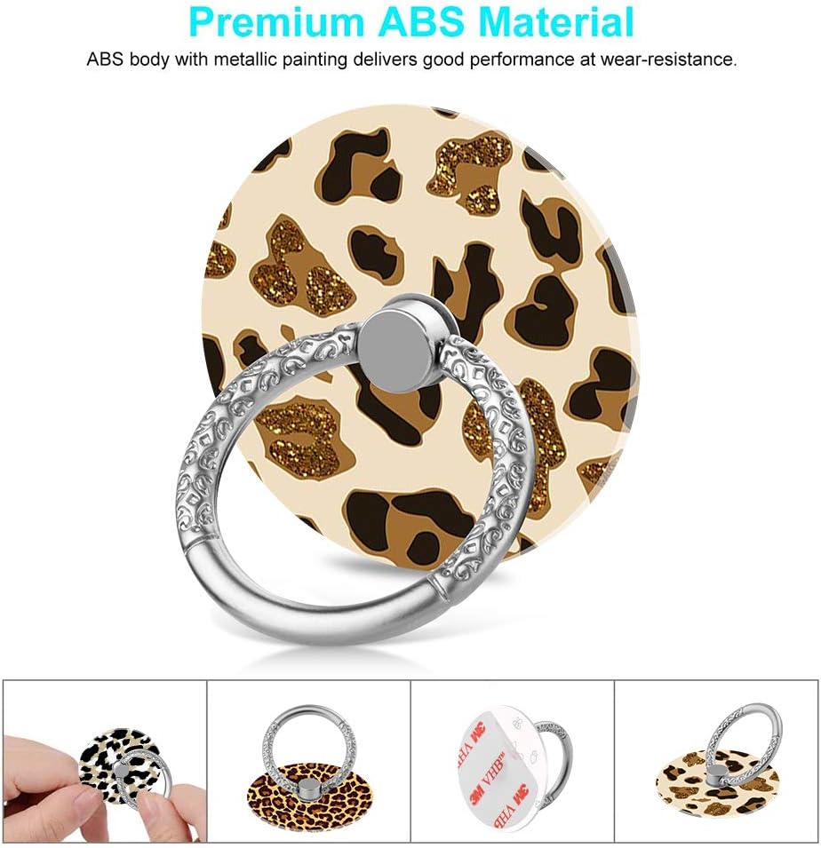 Bonoma Phone Ring Holder, 3 Pack Leopard Pattern Universal Finger Ring Stand Grip Kickstand Compatible with Smartphones and Tablets-Leopards