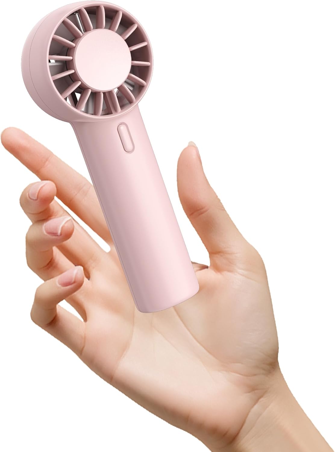 Mini Portable Fan, USB Personal Handheld Fan with 3-Speed Cooling Wind Rechargeable Battery Operated Mini Pocket Design for Desktop/Travel/Outdoor/Vacation/Concerts/Lash Makeup-Pink