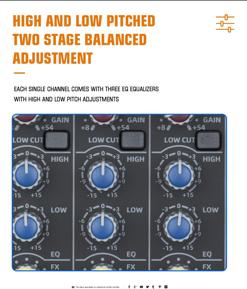A-Series Professional Mixer for Recording DJ Stage Karaoke Music Application w/USB Drive for Computer Recording Input, XLR Microphone Jack, 48V Power, RCA Output for Professional (10-Channel)